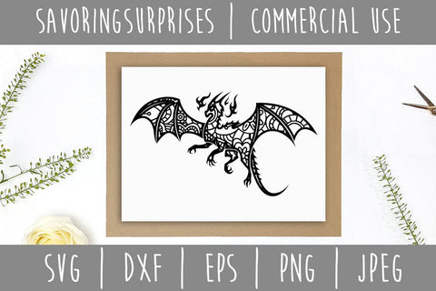 Dragon Mandala Zentangle SVG SavoringSurprises 