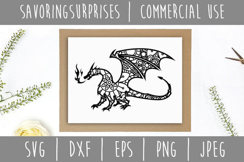 Dragon Mandala Zentangle SVG SavoringSurprises 