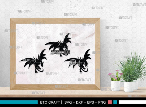 Dragon Monogram, Dragon Silhouette, Dragon SVG, Chinese Dragon Svg, Flying Dragon Svg, Dragon, SB00255 SVG ETC Craft 