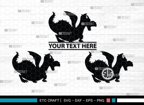 Dragon Monogram, Dragon Silhouette, Dragon SVG, Chinese Dragon Svg, Flying Dragon Svg, Dragon, SB00255 SVG ETC Craft 