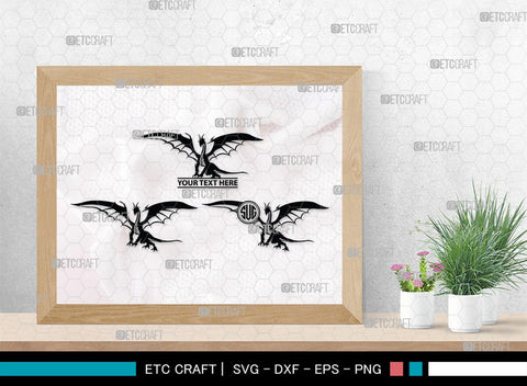 Dragon Monogram, Dragon Silhouette, Dragon SVG, Chinese Dragon Svg, Flying Dragon Svg, Dragon, SB00255 SVG ETC Craft 