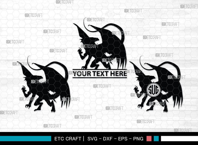 Dragon Monogram, Dragon Silhouette, Dragon SVG, Chinese Dragon Svg, Flying Dragon Svg, Dragon, SB00255 SVG ETC Craft 