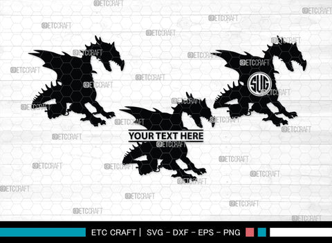 Dragon Monogram, Dragon Silhouette, Dragon SVG, Chinese Dragon Svg, Flying Dragon Svg, Dragon, SB00255 SVG ETC Craft 