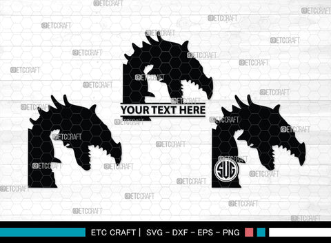 Dragon Monogram, Dragon Silhouette, Dragon SVG, Chinese Dragon Svg, Flying Dragon Svg, Dragon, SB00255 SVG ETC Craft 