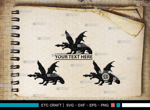 Dragon Monogram, Dragon Silhouette, Dragon SVG, Chinese Dragon Svg, Flying Dragon Svg, Dragon, SB00255 SVG ETC Craft 