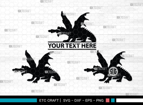 Dragon Monogram, Dragon Silhouette, Dragon SVG, Chinese Dragon Svg, Flying Dragon Svg, Dragon, SB00255 SVG ETC Craft 