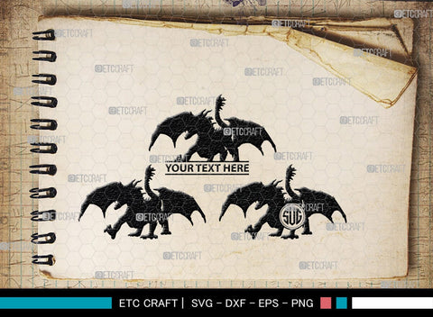 Dragon Monogram, Dragon Silhouette, Dragon SVG, Chinese Dragon Svg, Flying Dragon Svg, Dragon, SB00255 SVG ETC Craft 
