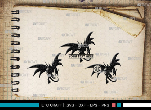Dragon Monogram, Dragon Silhouette, Dragon SVG, Chinese Dragon Svg, Flying Dragon Svg, Dragon, SB00255 SVG ETC Craft 