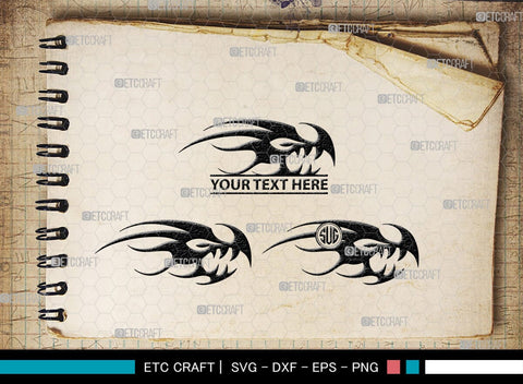 Dragon Monogram, Dragon Silhouette, Dragon SVG, Chinese Dragon Svg, Flying Dragon Svg, Dragon, SB00255 SVG ETC Craft 