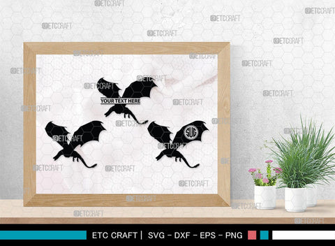 Dragon Monogram, Dragon Silhouette, Dragon SVG, Chinese Dragon Svg, Flying Dragon Svg, Dragon, SB00255 SVG ETC Craft 