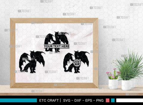 Dragon Monogram, Dragon Silhouette, Dragon SVG, Chinese Dragon Svg, Flying Dragon Svg, Dragon, SB00255 SVG ETC Craft 