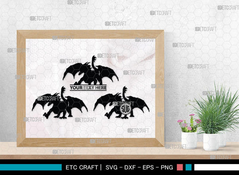 Dragon Monogram, Dragon Silhouette, Dragon SVG, Chinese Dragon Svg, Flying Dragon Svg, Dragon, SB00255 SVG ETC Craft 