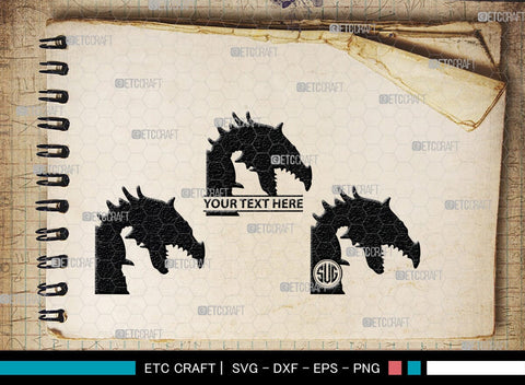 Dragon Monogram, Dragon Silhouette, Dragon SVG, Chinese Dragon Svg, Flying Dragon Svg, Dragon, SB00255 SVG ETC Craft 