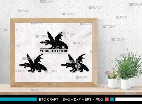 Dragon Monogram, Dragon Silhouette, Dragon SVG, Chinese Dragon Svg, Flying Dragon Svg, Dragon, SB00255 SVG ETC Craft 