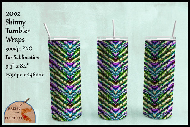 Dragon Scales - 20oz Skinny Tumbler Wrap Sublimation Making it Personal 