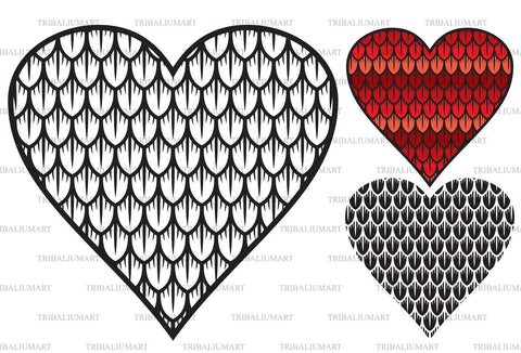 Dragon scales heart SVG TribaliumArtSF 