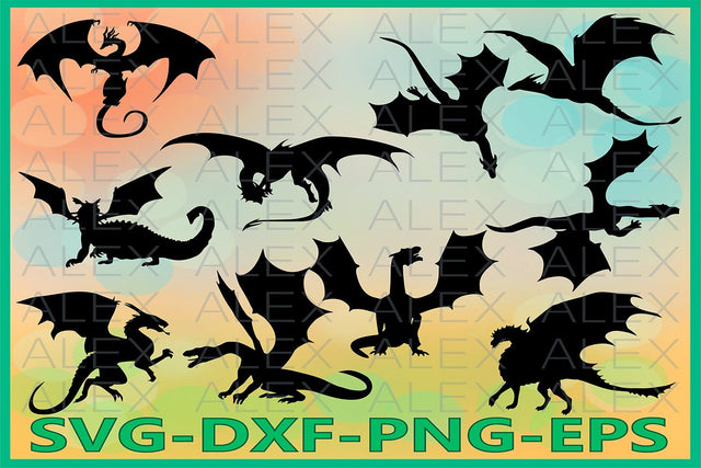 Dragon Silhouette SVG SVG AlexSVGStudio 