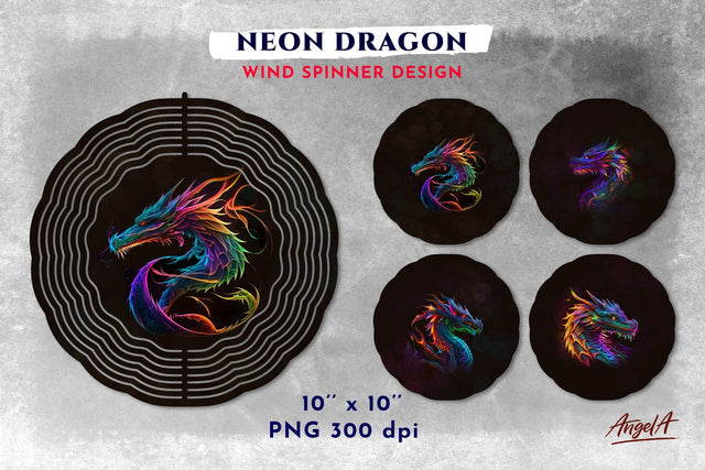 Dragon sublimation. Wind spinner sublimation designs bundle Sublimation Angelina Semenova 