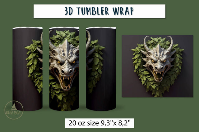 Dragon tumbler wrap | 3d tumbler wrap animals Sublimation Olga Boat Design 