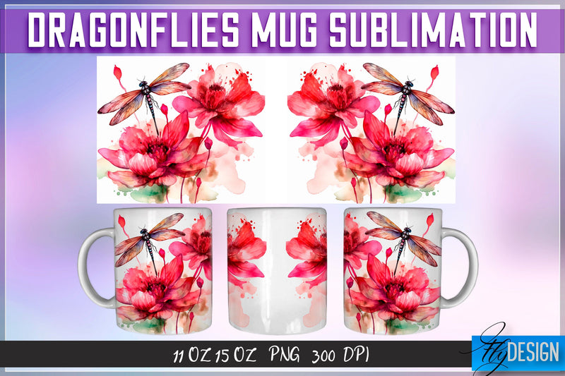 Dragonflies 11 Oz | 15 Oz Mug Sublimation Sublimation Fly Design 