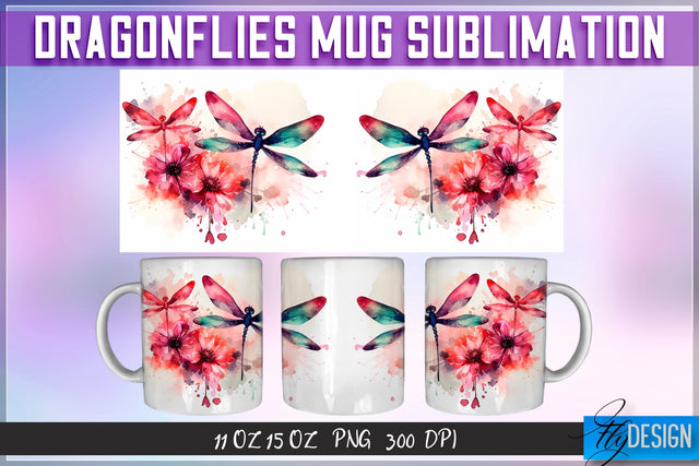 Dragonflies 11 Oz | 15 Oz Mug Sublimation Sublimation Fly Design 