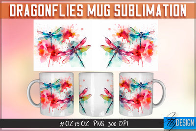 Dragonflies 11 Oz | 15 Oz Mug Sublimation Sublimation Fly Design 