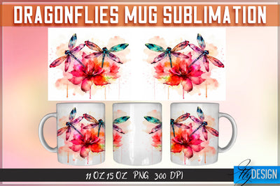Dragonflies 11 Oz | 15 Oz Mug Sublimation Sublimation Fly Design 