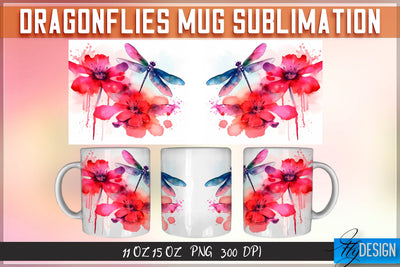 Dragonflies 11 Oz | 15 Oz Mug Sublimation Sublimation Fly Design 