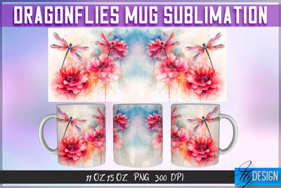 Dragonflies 11 Oz | 15 Oz Mug Sublimation Sublimation Fly Design 