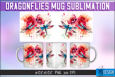 Dragonflies 11 Oz | 15 Oz Mug Sublimation Sublimation Fly Design 