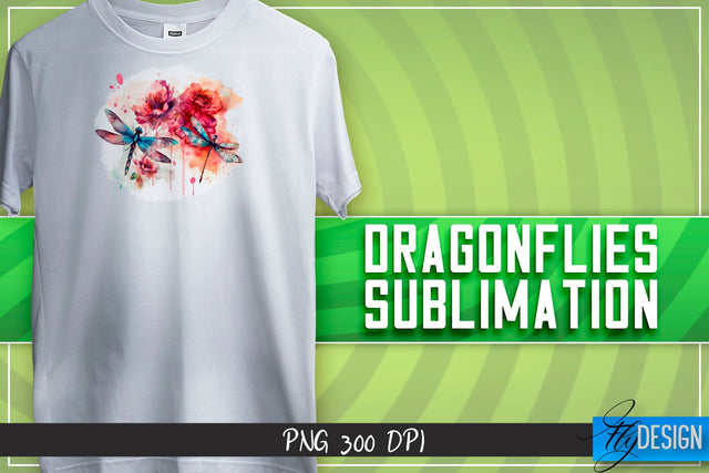 Dragonflies Sublimation | Happy Design | T-shirt Design Sublimation Fly Design 