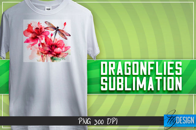 Dragonflies Sublimation | Happy Design | T-shirt Design Sublimation Fly Design 
