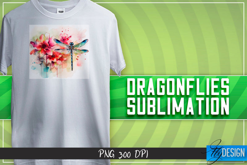 Dragonflies Sublimation | Happy Design | T-shirt Design Sublimation Fly Design 