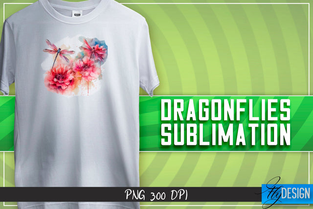 Dragonflies Sublimation | Happy Design | T-shirt Design Sublimation Fly Design 
