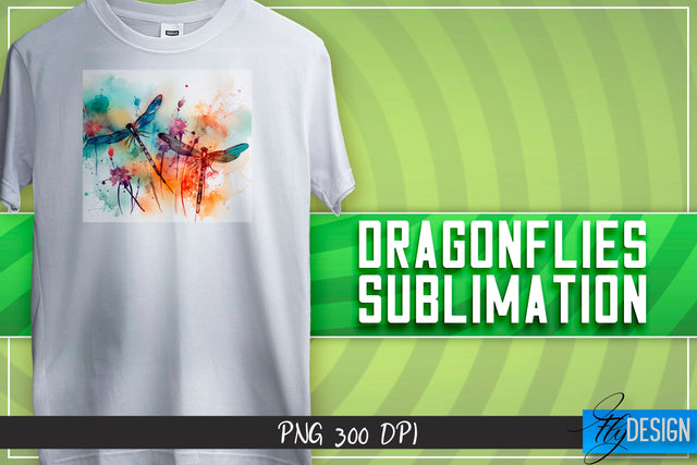 Dragonflies Sublimation | Happy Design | T-shirt Design Sublimation Fly Design 
