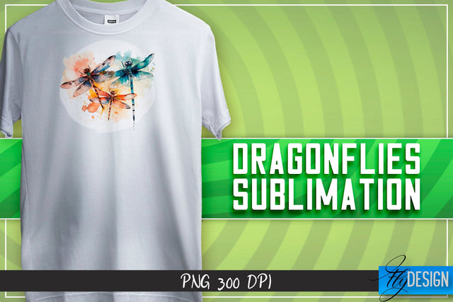 Dragonflies Sublimation | Happy Design | T-shirt Design Sublimation Fly Design 