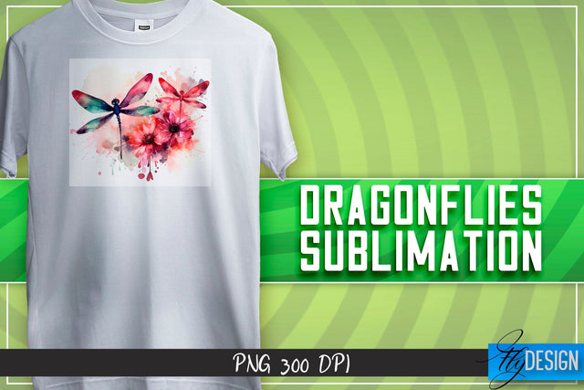 Dragonflies Sublimation | Happy Design | T-shirt Design Sublimation Fly Design 