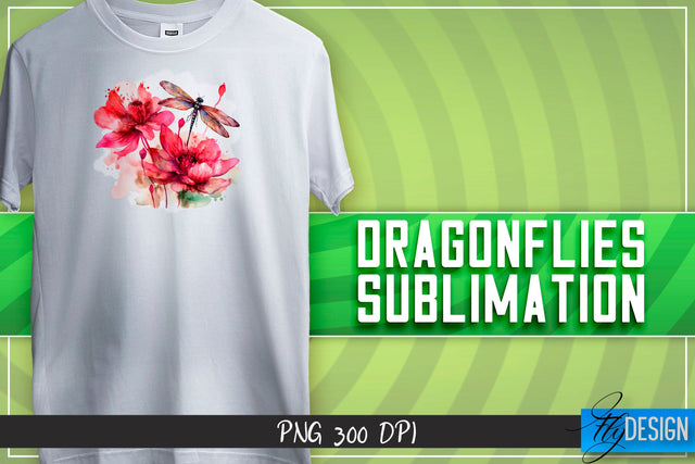 Dragonflies Sublimation | Happy Design | T-shirt Design Sublimation Fly Design 