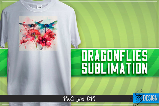 Dragonflies Sublimation | Happy Design | T-shirt Design Sublimation Fly Design 