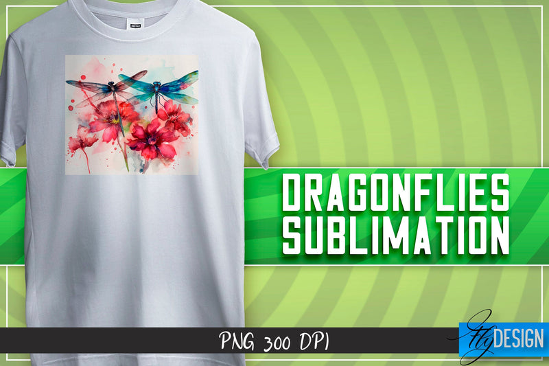 Dragonflies Sublimation | Happy Design | T-shirt Design Sublimation Fly Design 