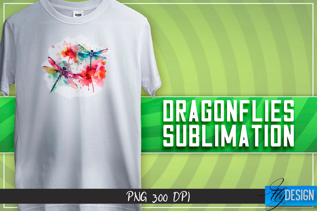 Dragonflies Sublimation | Happy Design | T-shirt Design Sublimation Fly Design 