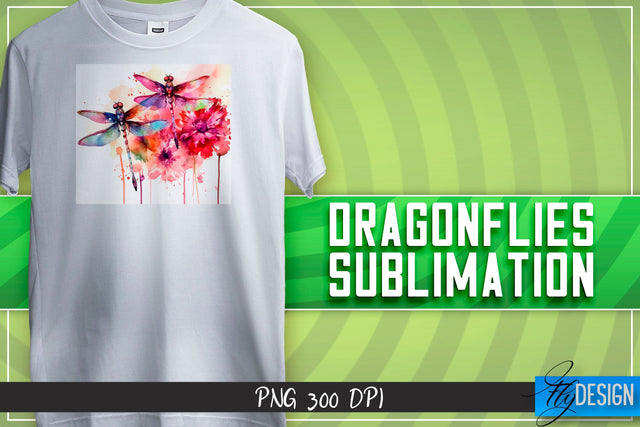 Dragonflies Sublimation | Happy Design | T-shirt Design Sublimation Fly Design 