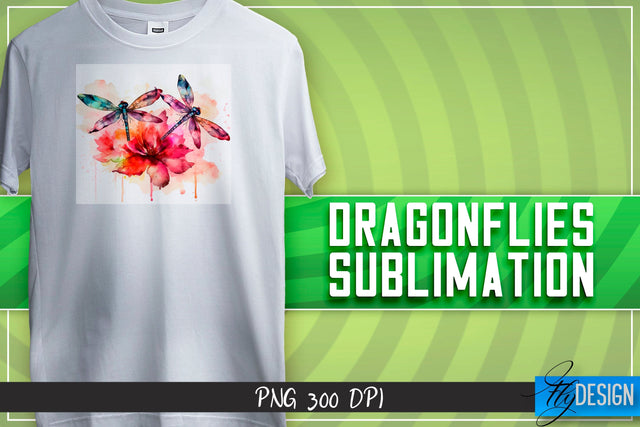 Dragonflies Sublimation | Happy Design | T-shirt Design Sublimation Fly Design 