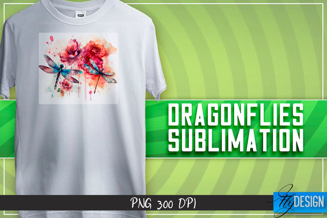 Dragonflies Sublimation | Happy Design | T-shirt Design Sublimation Fly Design 