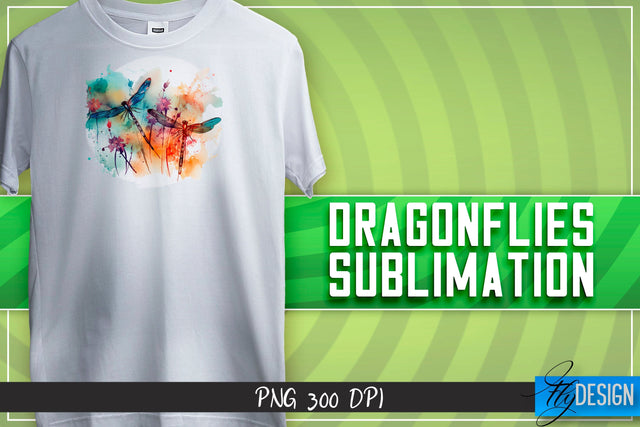 Dragonflies Sublimation | Happy Design | T-shirt Design Sublimation Fly Design 