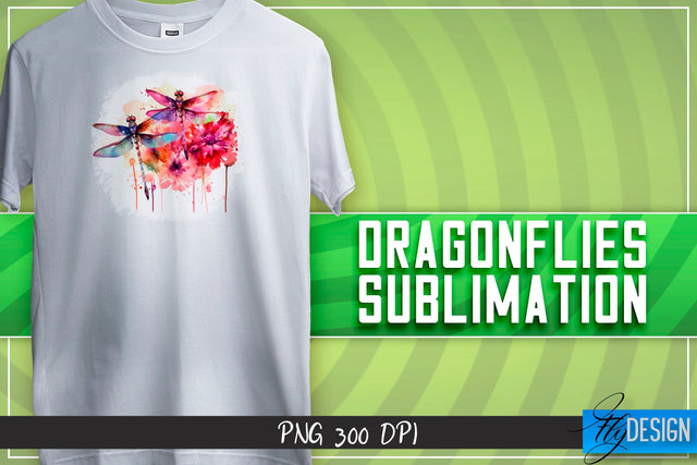 Dragonflies Sublimation | Happy Design | T-shirt Design Sublimation Fly Design 