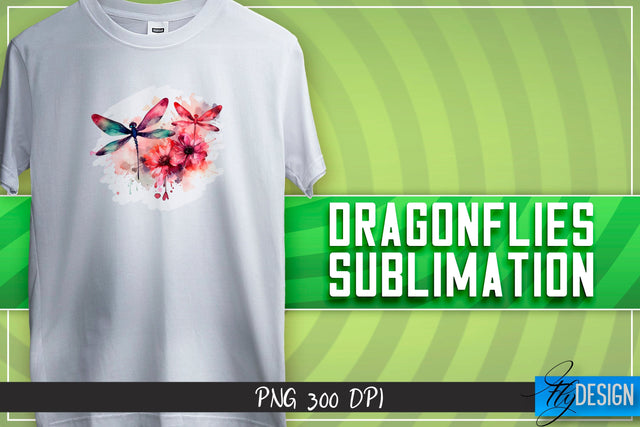Dragonflies Sublimation | Happy Design | T-shirt Design Sublimation Fly Design 