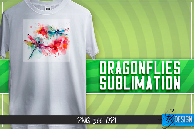Dragonflies Sublimation | Happy Design | T-shirt Design Sublimation Fly Design 