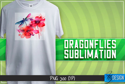 Dragonflies Sublimation | Happy Design | T-shirt Design Sublimation Fly Design 