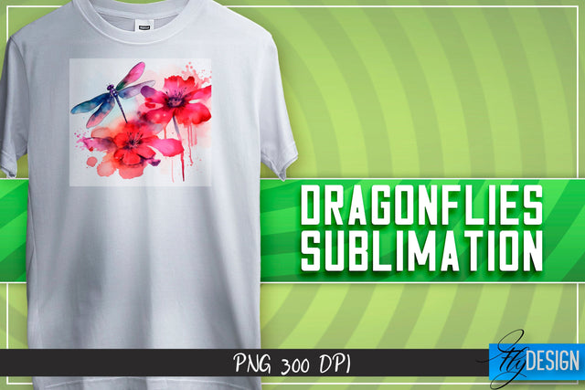 Dragonflies Sublimation | Happy Design | T-shirt Design Sublimation Fly Design 
